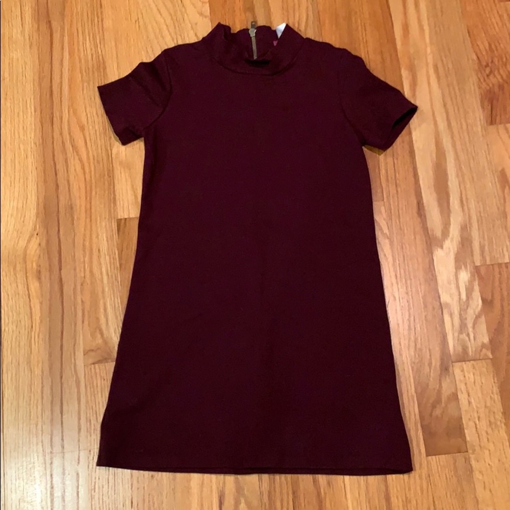 Aqua Kids burgundy dress  size m mock neck